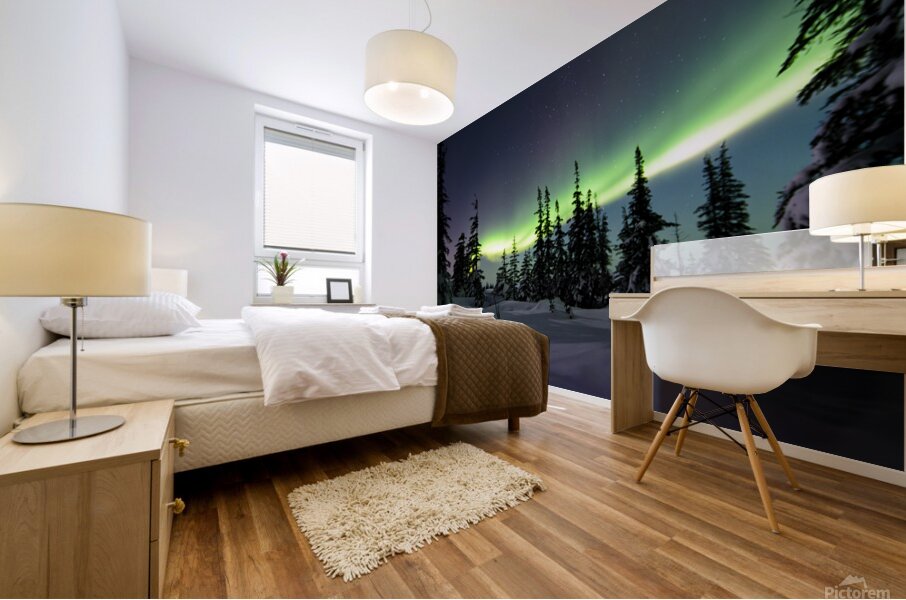 Dancing Skies beyond the Treeline 1 Mural print